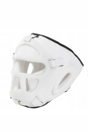KASK BIAŁY Z MASKĄ