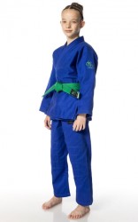 Przejdź do produktu JUDOGA DAX KIDS NIEBIESKA (G 450) - KPL Z BIAŁYM PASEM