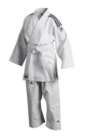 JUDOGA ADIDAS CLUB BIAŁA Z CZARNYMI PASKAMI (G 350) KPL Z PASEM