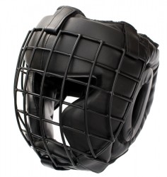 Przejdź do produktu SKÓRZANY KASK BOKSERSKI Z METALOWĄ KRATĄ