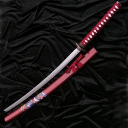 Przejdź do produktu CZERWONA KATANA Z MOTYWEM SMOKA