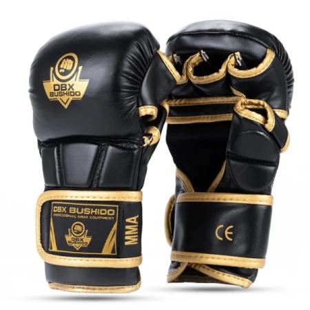 RĘKAWICE MMA DBX BUSHIDO SPARINGOWE MASTER GOLD