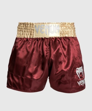 VENUM SPODENKI MUAY THAI CLASSIC BURGUNDY/GOLD/WHITE
