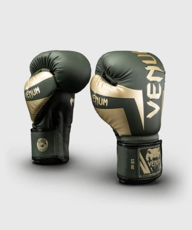 RĘKAWICE BOKSERSKIE VENUM ELITE KHAKI/GOLD