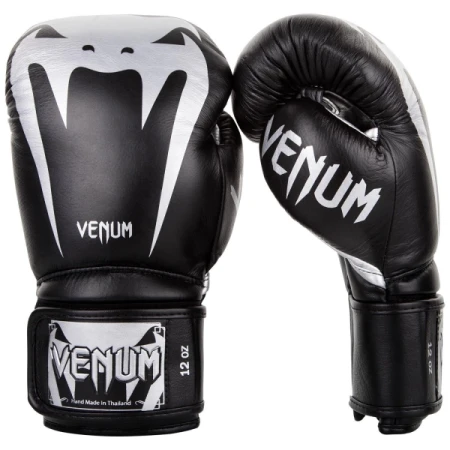 VENUM GIANT 3.0 BLACK/SILVER SKÓRZANE RĘKAWICE BOKSERSKIE