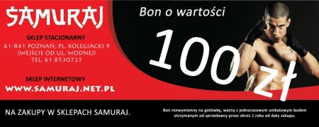 BON UPOMINKOWY O WARTOŚCI  100 ZŁ