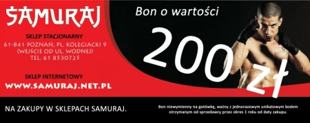 BON UPOMINKOWY O WARTOŚCI  200 ZŁ