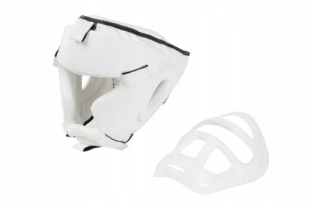 KASK BIAŁY Z MASKĄ