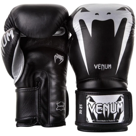 VENUM GIANT 3.0 BLACK/SILVER SKÓRZANE RĘKAWICE BOKSERSKIE