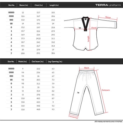 DOBOK TUSAH TERRA UNIFORM WT APPROVED Z CZARNA PLISĄ