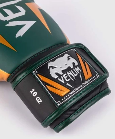 RĘKAWICE BOKSERSKIE VENUM ELITE GREEN/BRONZE/SILVER