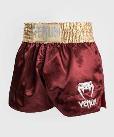 VENUM SPODENKI MUAY THAI CLASSIC BURGUNDY/GOLD/WHITE