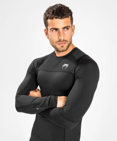 VENUM G-FIT RASHGUARD BLACK/BLACK DŁUGI RĘKAW