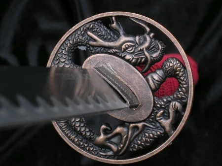 CZERWONA KATANA Z MOTYWEM SMOKA