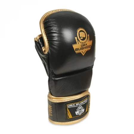 SKÓRZANE RĘKAWICE MMA DBX BUSHIDO CZARNO-ZŁOTE