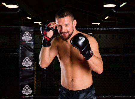 RĘKAWICE MMA DBX BUSHIDO SPARINGOWE CZARNO-CZERWONE