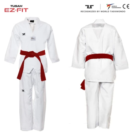 DOBOK TUSAH EASY- FIT LITE UNIFORM Z BIAŁĄ PLISĄ - WT APPROVED