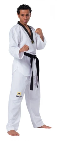 DOBOK KWON FIGHTLITE Z CZARNĄ PLISĄ WT RECOGNIZED