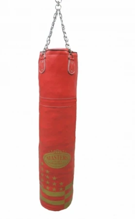 WOREK BOKSERSKI 150 cm x 35 cm ZE SKÓRY LICOWEJ WYPEŁNIONY