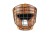 Skórzany kask bokserski z metalową kratą Retro Tan