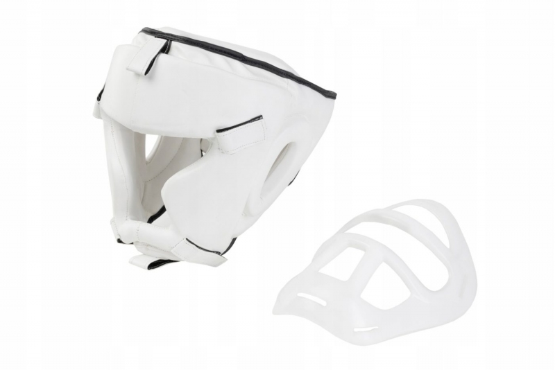 KASK BIAŁY Z MASKĄ