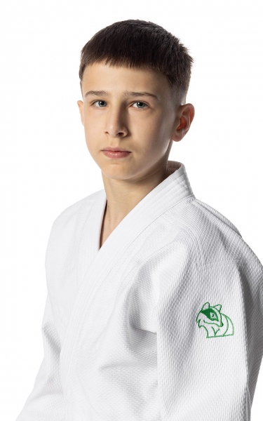 JUDOGA DAX KIDS BIAŁA (G 450) - KPL Z BIAŁYM PASEM