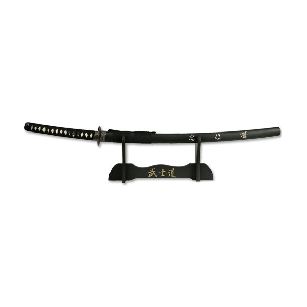 KATANA CZARNA ZE STOJAKIEM
