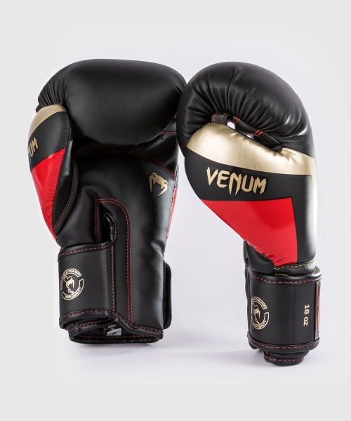RĘKAWICE BOKSERSKIE VENUM ELITE BLACK/GOLD/RED