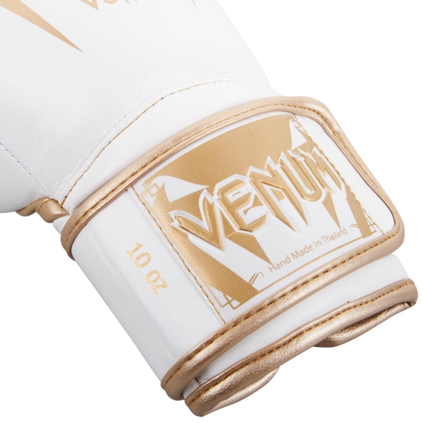 VENUM GIANT 3.0 WHITE/GOLD SKÓRZANE RĘKAWICE BOKSERSKIE